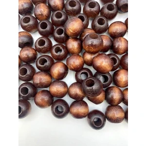 Hedef Bijuteri 20MM Kahverengi Ahşap,tahta Boncuk (100GR,~50 Adet Boncuk)