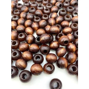 Hedef Bijuteri 18MM Kahverengi Ahşap,tahta Boncuk (100GR,~60 Adet Boncuk)