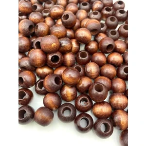 Hedef Bijuteri 16MM Kahverengi Ahşap,tahta Boncuk (100GR,~80 Adet Boncuk)