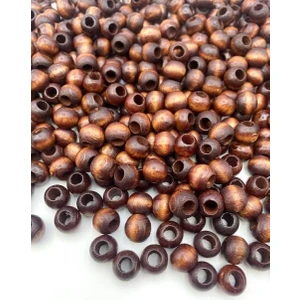 Hedef Bijuteri 12MM Kahverengi Ahşap,tahta Boncuk (100GR,~200 Adet Boncuk)