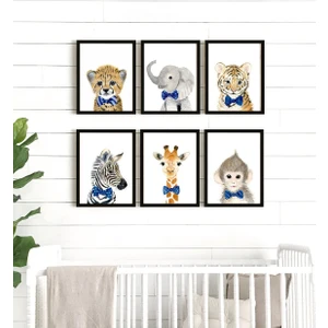 6'lı Çocuk Odası Ahşap Mdf Tablo Set