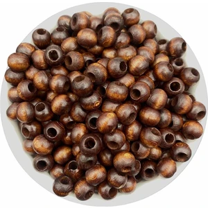 Hedef Bijuteri 10MM Kahverengi Ahşap,tahta Boncuk (100GR,~310 Adet Boncuk)