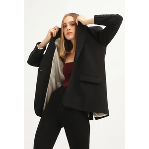 Tek Düğmeli Blazer Ceket Siyah