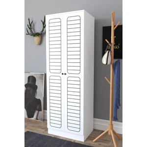 Fuga 2 Kapaklı Elbise Dolabı - Beyaz Gövde Beyaz Kapak