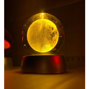 Dekoratif Rengarenk Işıklı Dolunay Cam Küre