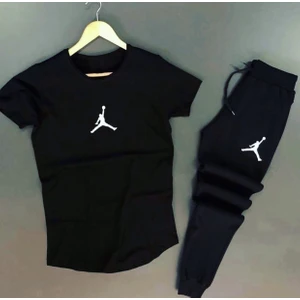 Amor Man Jordan Dijital Baskılı Slim Fit Dar Kesim Çift Cep Kısa Kollu Outdoor Erkek Eşofman Takımı