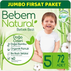 Bebem Bebek Bezi Natural Jumbo Fırsat Pk Beden:5 (11-18KG) Junior 72'li