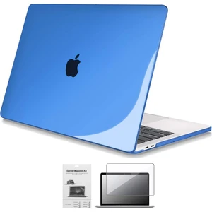 Apple 13" Macbook Pro A1706 A1708 A1989 A2159 A2338 M1 Kristal Lacivert Kılıf Koruyucu + Ekran Filmi