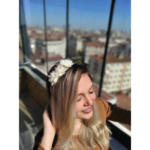 232 - Çiçekli Şık Broşlu Taç , Lohusa Tacı