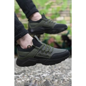 Haki Siyah Kadın-Erkek Sneaker Anatomik İç Taban ve Koku Yapmayan Astar