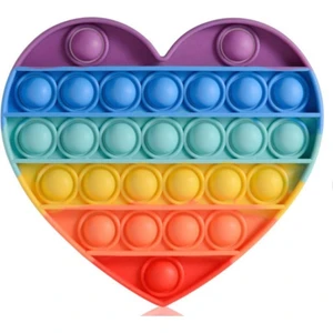 Özel Popit Duyusal Oyuncak Zihinsel Stres Kalp Oyuncak ( Gökkuşağı Rainbow )