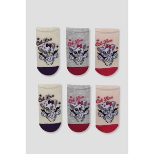 Mem Socks 6'lı Kedi Desenli Çocuk Patik Çorap