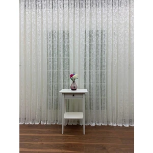 Esse Home Yaprak Desen Fransız Dantel Tül Perde,  200X250, Sık Pile, 1/3