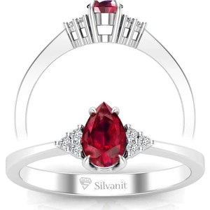 Silvanit Pırlanta 0,50 Karat Pırlantalı Yakut Yüzük