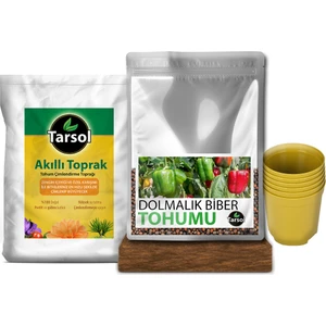 Dolmalık Biber Tohumu 30'lu Toprak ve Saksı Seti
