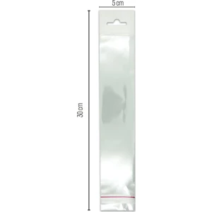 Paketleme Tezgahı Sedefli Askılı Bantlı Opp Parlak Jelatin 1000'LI 5 x 30 cm