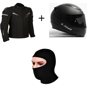 Rapid Mat Siyah Kask+Prohel Colombıa Mont Siyah+Prohel Balaklava Yazlık
