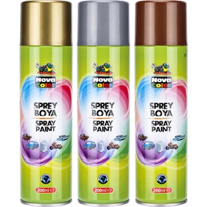 Nova Color Sprey Boya 200 ml 3'lü Metalik Set