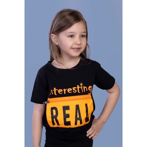 Toontoy Kız Çocuk Crop Model Cebi Reflektör Detaylı Baskılı Tişört