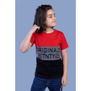 Toontoy Erkek Çocuk Garni Detaylı Baskılı Tişört