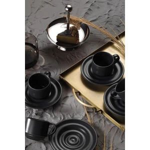 Kütahya Porselen New Tuvana 12 Parça 6 Kişilik Kahve Takımı Antrasit