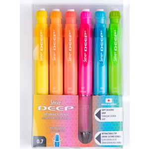 Deep Mekanik Kurşun Kalem -  Fosforlu Renkler 0.7 mm - 6'lı Set