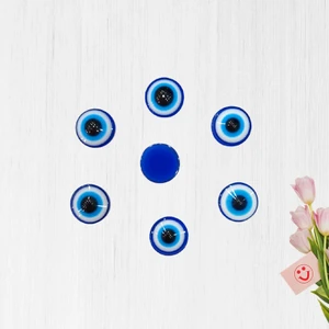 Süsle Bebek ve Parti Plastik Yarım Nazar Boncuğu, 8mm x 50 Adet - Lacivert