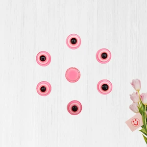 Süsle Bebek ve Parti Plastik Yarım Nazar Boncuğu, 8mm x 50 Adet - Pembe