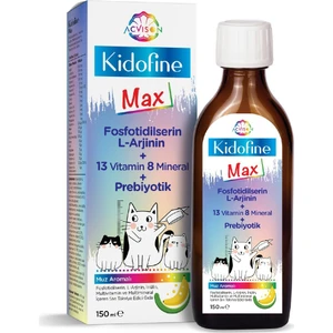 Kidofine Max Çocuklar Için Multivitamin Fosfotidilserin L-Arjinin 13 Vitamin 8 Mineral Prebiyotik