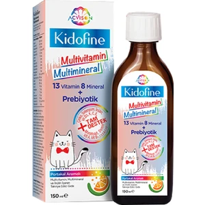 Kidofine Çoçuklara Özel Multivitamin ve Multimineral  Gıda Takviyesi 13 Vitamin 8 Mineral Prebiyotik