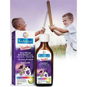 Kidofine Sambu Çocuk Multivitamini Kara Mürver Beta Glukan Vitamin C- 12VITAMIN 8mineral Prebiyotik