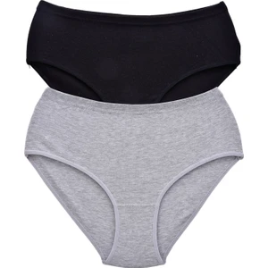 Bayan Tutku 922 Ribana 2'li Bato Külot Seti Gri-Siyah