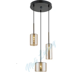 Modi Lighting Bal Camlı 3'lü Yuvarlak Sarkıt Avize MOD-AV-4443-3BSY