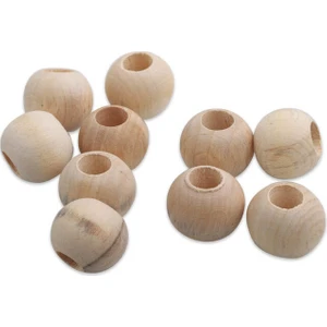 Ham Ahşap Boncuk 16 mm 10 Adet