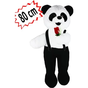 80 cm Ayakta Tulumlu Çiçekli Panda