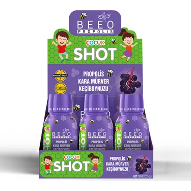 BEE'O  Propolis Kara Mürver Keçiboynuzu Çocuk Shot 12`li