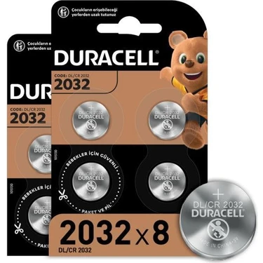 Duracell Özel 2032 Lityum Düğme Pil 3V 8’li