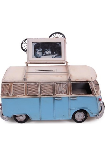 NVZ Dekoratif Metal Minibüs Çerçeveli ve Kumbaralı Hediyelik