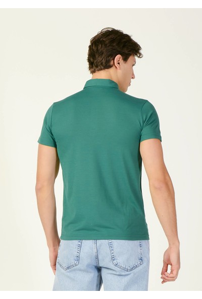 Adze Erkek Yeşil Polo Yaka Basic Tişört