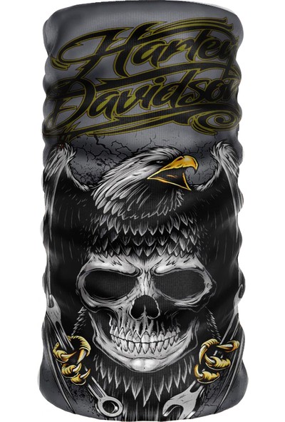 E-Taktik ® Debuff Collar Harley-Davidson Skull Eagle Buff Boyunluk Bandana Balaklava