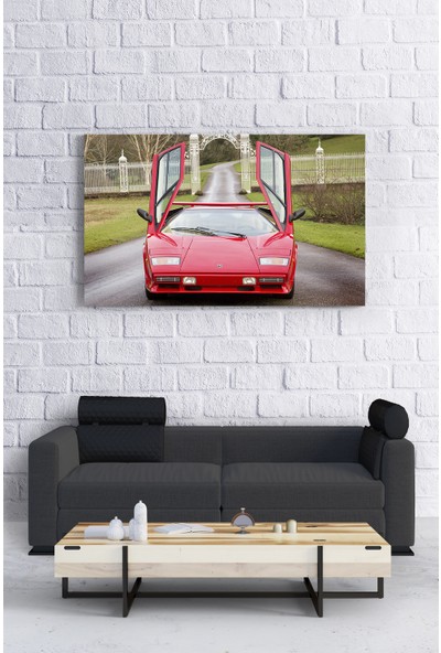 Canvas Burada Kırmızı Ferrari Açık Kapı