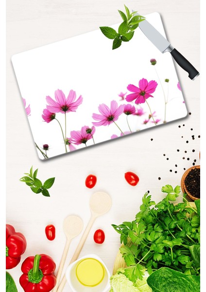 Cam Güzeli Desenli Cam Kesme Tahtası 30 cm x 40 cm fiyatları