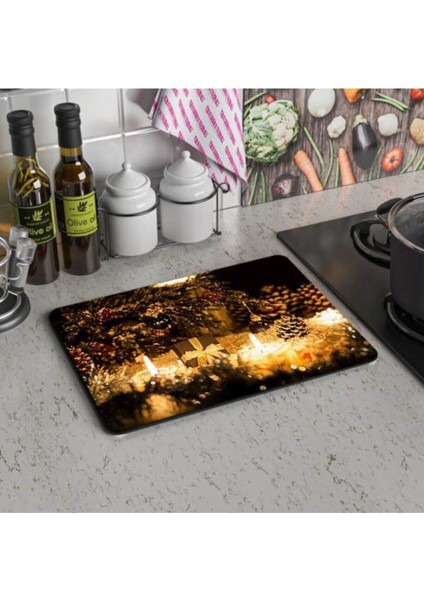 Yeni Yıl Cam Kesme Tahtası30 cm x 40 cm fiyatları