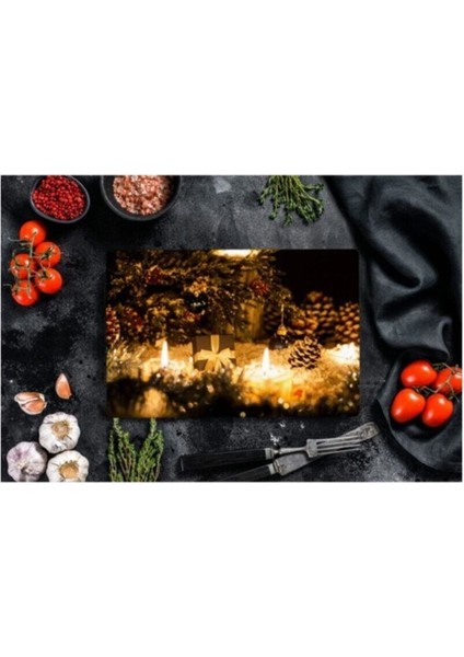 Yeni Yıl Cam Kesme Tahtası30 cm x 40 cm modelleri