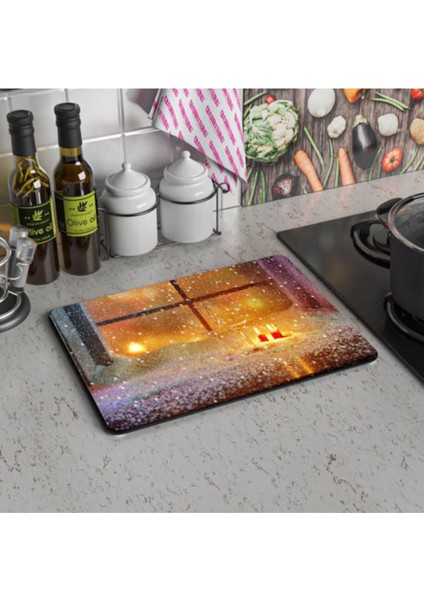 Kış 2 Cam Kesme Tahtası 30 cm x 40 cm fiyatları