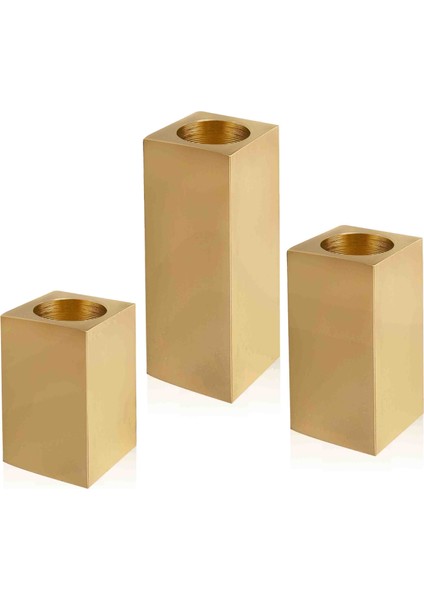 Brass Pirinç Şamdan 3 Lü Set