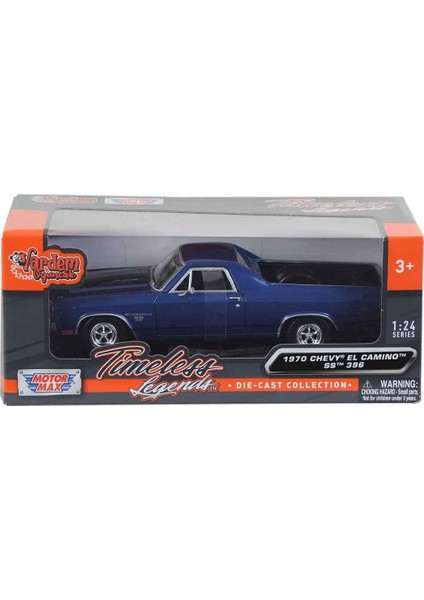 Metal 1970 Chevy El Camino Lacivert 1:24 Ölçek