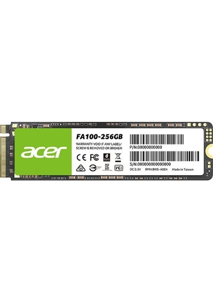 FA100 256GB 300MB-2700MB M.2 PCIE SSD