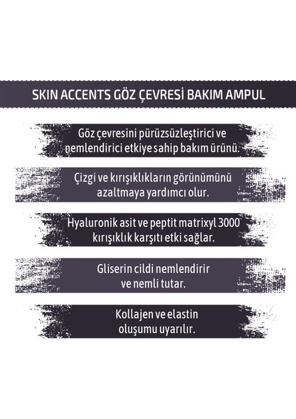 Skin Accents Göz Çevresi Bakım Ampul Magic Eyes Complex Cilt Serumu 3 Adet Dermaroller Dermapen Serum