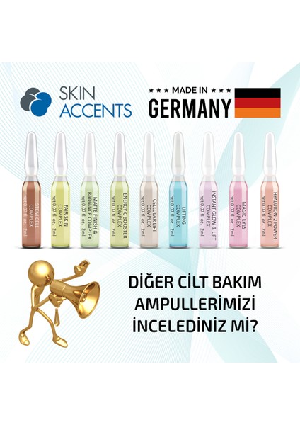 Skin Accents Göz Çevresi Bakım Ampul Magic Eyes Complex Cilt Serumu 3 Adet Dermaroller Dermapen Serum